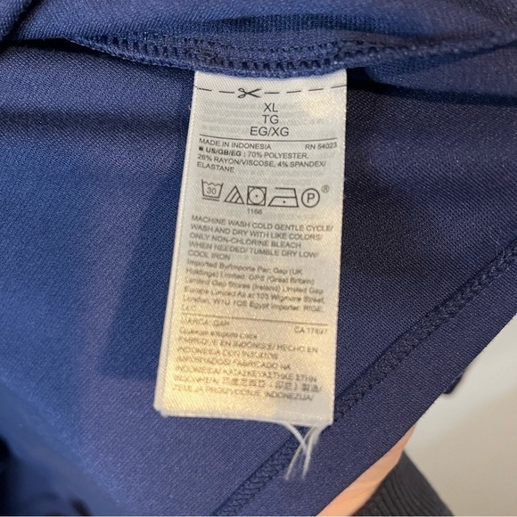 Women’s | GAP Blue Black Colorblock Ponte 3/4 Sleeve Round Neck Shift Dress | XL - Picture 8 of 10